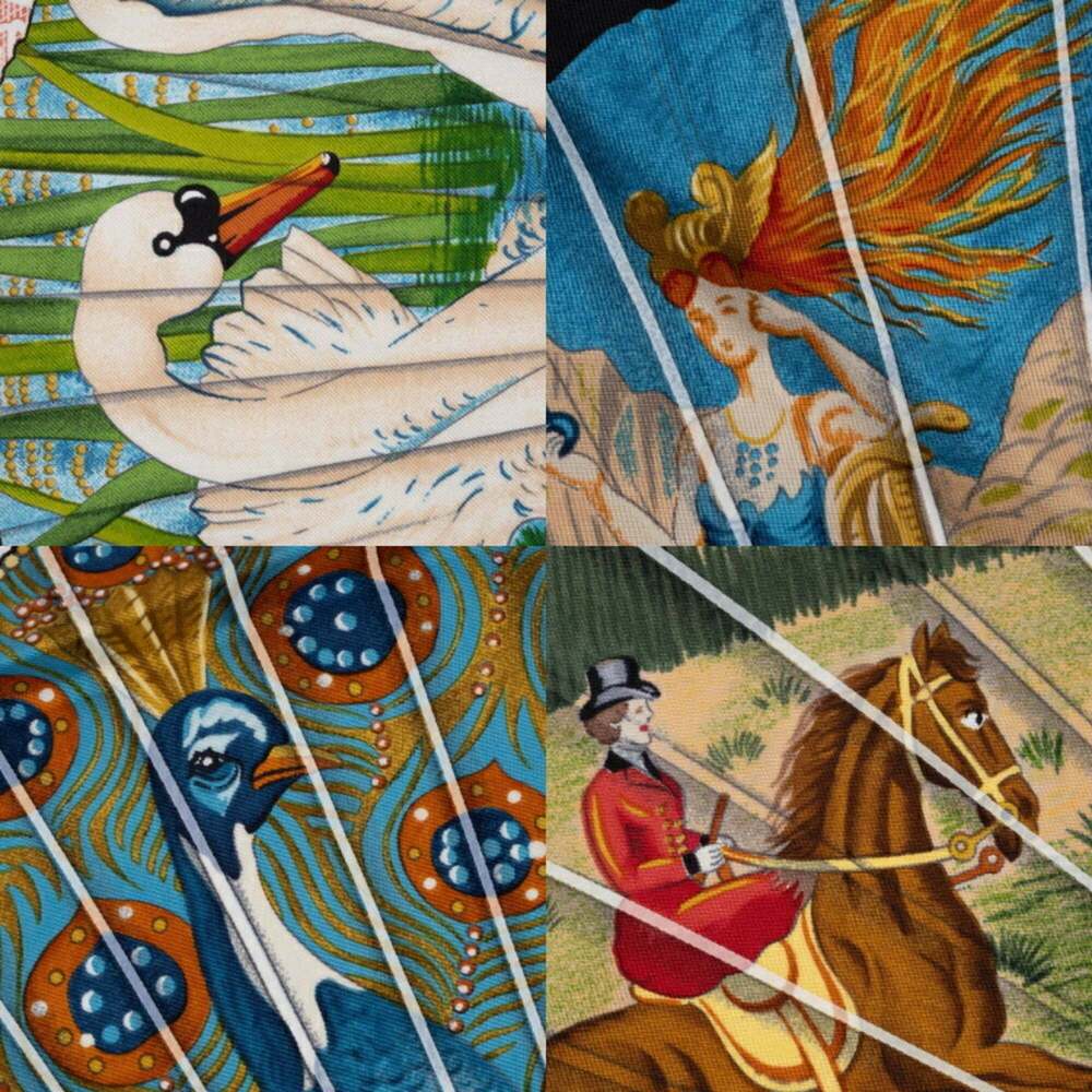 HERMES Black Silk Scarf - Picture 13 of 16